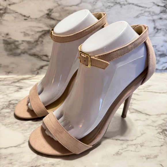 🎉😀CLEARANCE SALE!!!😀🎉 LULU'S Blush Pink Elsi Ankle Strap Heels Sz. 8 - Picture 1 of 8